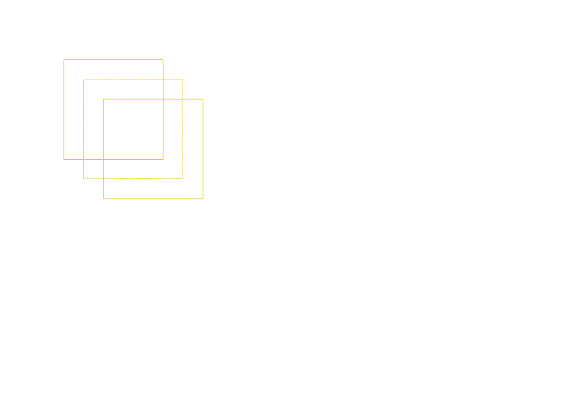 Product updates graphic - three yellow squares